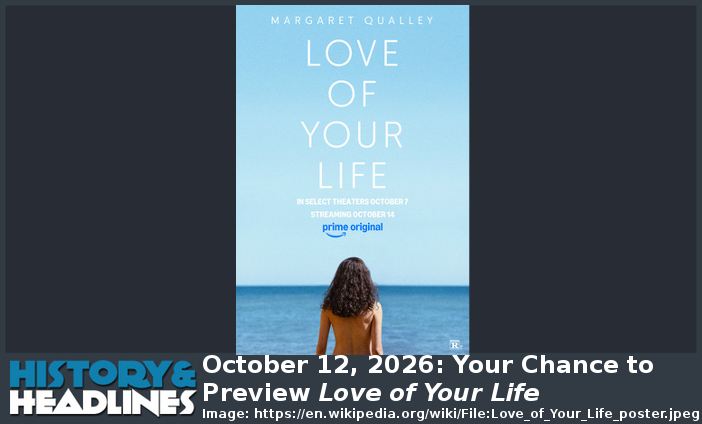 October 12, 2026: Your Chance to Preview Love of Your Life Love of Your Life